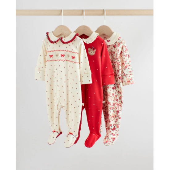 Red Bow Bear Bebek Uyku Tulumu 3'lü Paket