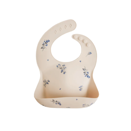 Mushie Silikon Önlük - Lilac Flowers