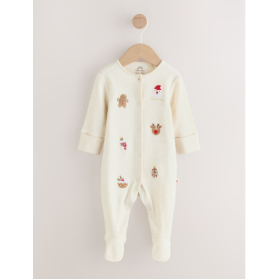 Krem Bebek Noel Karakterli Uyku Tulumu