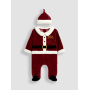 JoJo Maman Bébé Red Santa My First Christmas Hepsi Bir Arada ve Şapka Seti